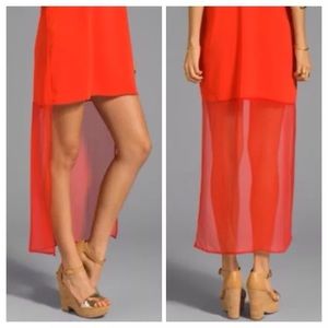 LINE & DOT SKIRT SILK HI LO HIGH LO ASYMMETRICAL